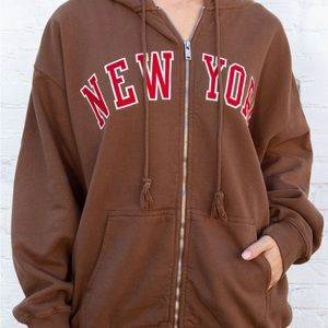 Brandy Melville Brown New York Hoodie